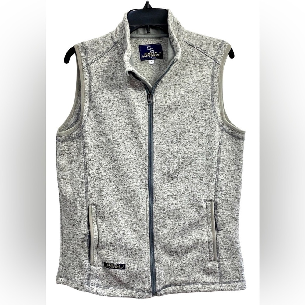 Simply Southern, gray full zip vest